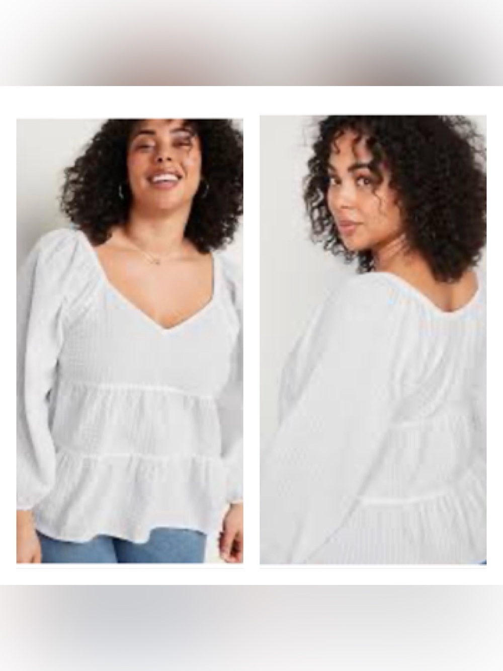 Old Navy Tiered Seersucker Long-Sleeve Swing Top - WORN ONCE